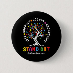 Chapa Redonda De 5 Cm Apoyo al amor Acepte Comprender Autism Awareness A