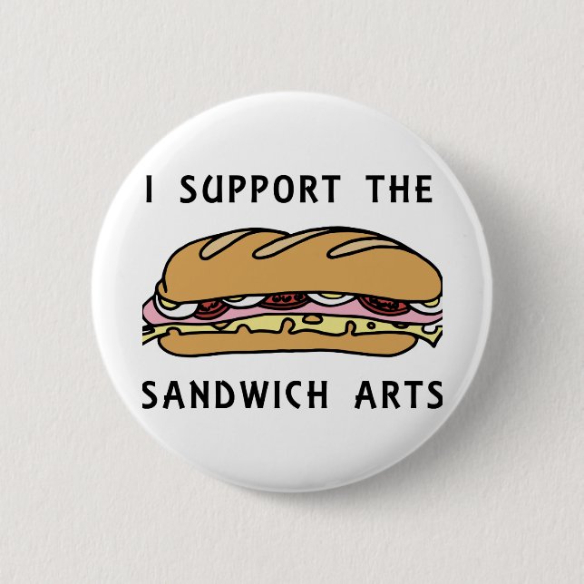 Chapa Redonda De 5 Cm Apoyo Las Artes Sandwich (Anverso)