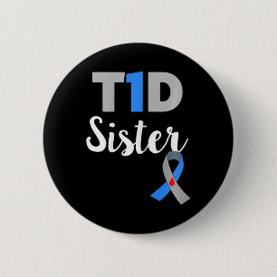 Chapa Redonda De 5 Cm Apoyo para la Conciencia de la Diabetes Tipo 1 Her