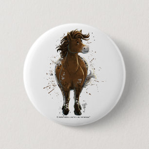 Chapa Redonda De 5 Cm Appaloosa Pony