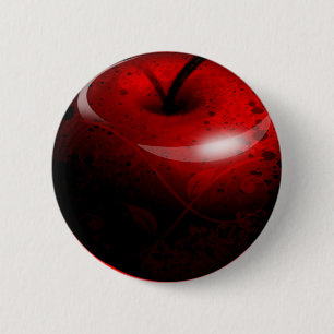 Chapa Redonda De 5 Cm Apple brillante rojo - fruta prohibida