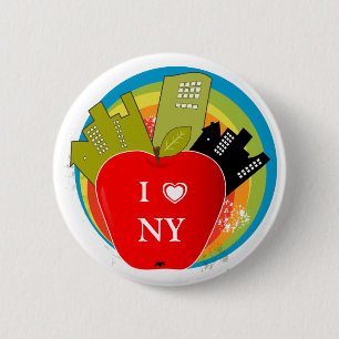 Chapa Redonda De 5 Cm Apple - Nueva York grandes