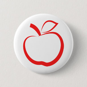 Chapa Redonda De 5 Cm Apple rojo