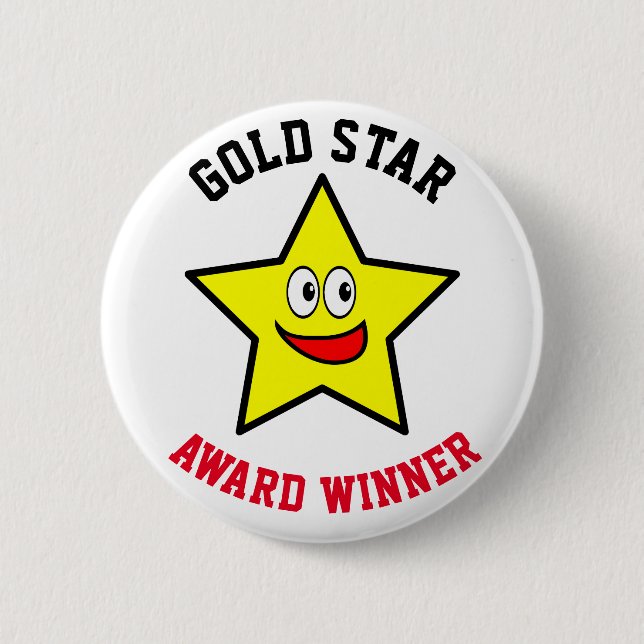 Chapa Redonda De 5 Cm Apreciación del ganador del Premio Gold Star (Anverso)