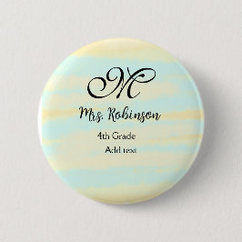 Chapa Redonda De 5 Cm apreciación del profesor de acuarcolía azul amaril