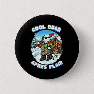Chapa Redonda De 5 Cm Apres esquí estilo genial oso polar esquí se ve bi