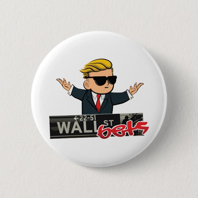 Chapa Redonda De 5 Cm Apuestas de Wall Street (Anverso)