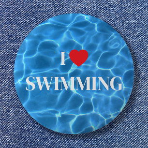 Chapa Redonda De 5 Cm Aqua Blue I Love Pool