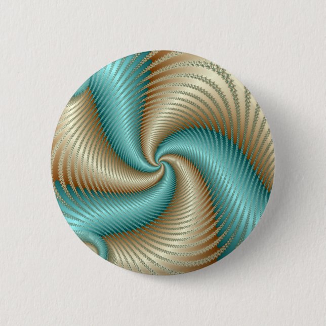Chapa Redonda De 5 Cm Aqua Satin - Fractal (Anverso)