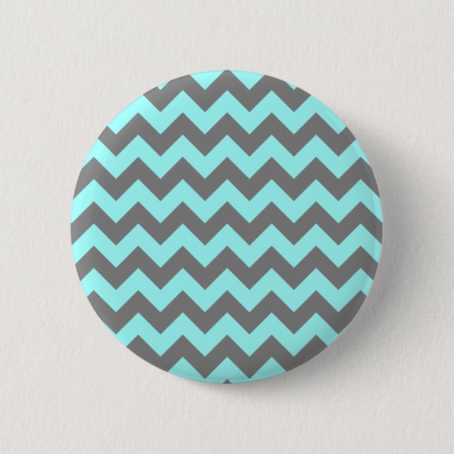 Chapa Redonda De 5 Cm Aqua y gris zigzag (Anverso)