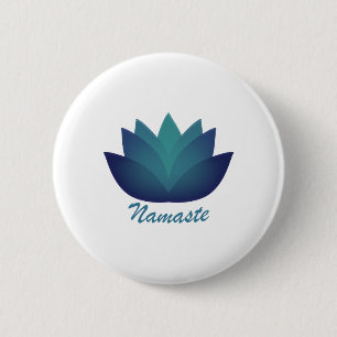 Chapa Redonda De 5 Cm Aquamarine Lotus Namaste