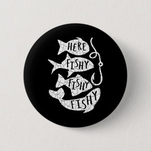 Chapa Redonda De 5 Cm Aquí Pescado Pescadito Regalo Divertido Para Amant