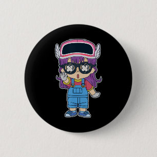 Chapa Redonda De 5 Cm Arale Norimaki Dr. Slump Manga Anime Personalizado