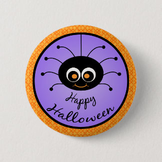 Chapa Redonda De 5 Cm Araña de Toon del feliz Halloween
