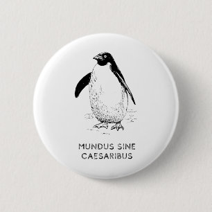Chapa Redonda De 5 Cm Aranceles Sobre Los Pingüinos Escuchan A La Isla D