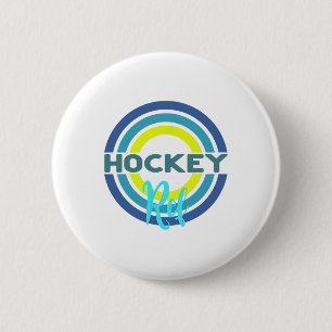 Chapa Redonda De 5 Cm Árbitro de Hockey Con Círculos de Hockey Modernos
