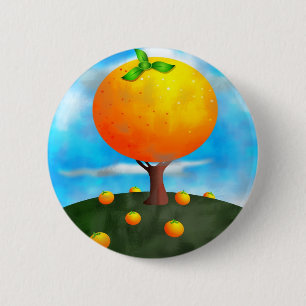 Chapa Redonda De 5 Cm Árbol anaranjado