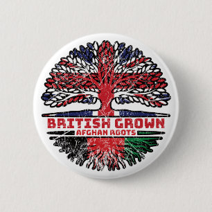Chapa Redonda De 5 Cm Árbol británico afgano Reino Unido