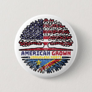 Chapa Redonda De 5 Cm Árbol congoleño estadounidense norteamericano de E