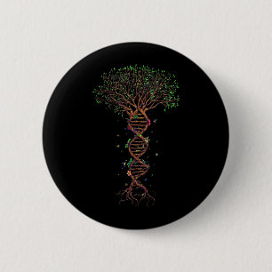 Chapa Redonda De 5 Cm Árbol de ADN Genético Divertido Día de la Tierra P