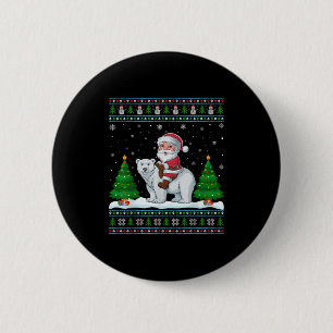 Chapa Redonda De 5 Cm Árbol de alumbrado de Navidad feo Santa Riding Lar