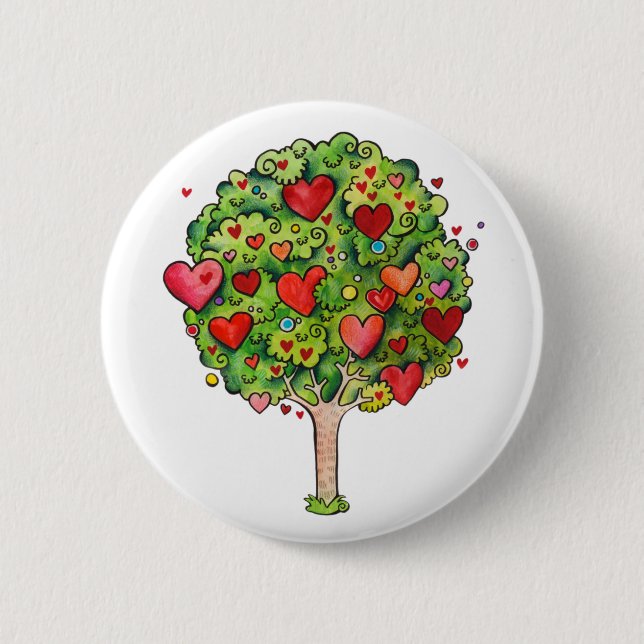 Chapa Redonda De 5 Cm Árbol de amor (Anverso)