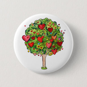 Chapa Redonda De 5 Cm Árbol de amor