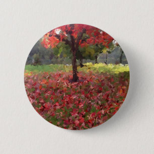 Chapa Redonda De 5 Cm Árbol de arce rojo