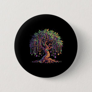 Chapa Redonda De 5 Cm Árbol de cuentas de Mardi Gras Martes de Carnaval