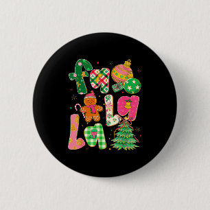 Chapa Redonda De 5 Cm Árbol de Jengibre Navideño Coquette Fa La La