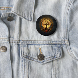 Chapa Redonda De 5 Cm Árbol de la Vida – Iluminación a la Luz de la Luna