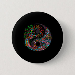 Chapa Redonda De 5 Cm Árbol de la Vida Yin Yang Símbolo Taoísta Yoga Med