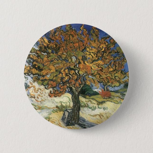 Chapa Redonda De 5 Cm Árbol de moras por van Gogh (Anverso)