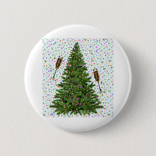 Chapa Redonda De 5 Cm árbol de navidad