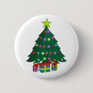 Chapa Redonda De 5 Cm Árbol de Navidad acogedor