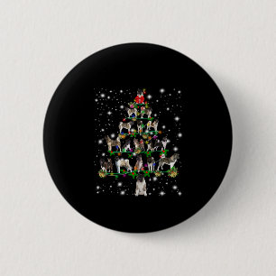 Chapa Redonda De 5 Cm Árbol De Navidad Akita Cubierto Por Flashli
