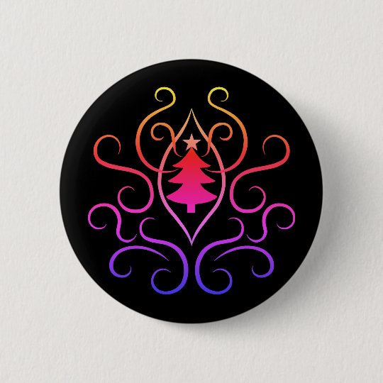 Chapa Redonda De 5 Cm Árbol de navidad colorido