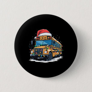Chapa Redonda De 5 Cm Árbol de navidad de autobús escolar Cute Santa Hat