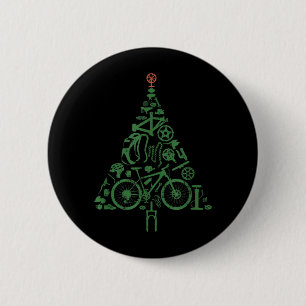 Chapa Redonda De 5 Cm Árbol de Navidad de Bicicleta para Ciclistas de Bi