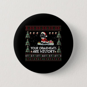 Chapa Redonda De 5 Cm Árbol de navidad de canapé negro ilumina decoracio