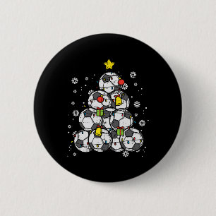 Chapa Redonda De 5 Cm Árbol de Navidad de fútbol jugador de Navidad niño