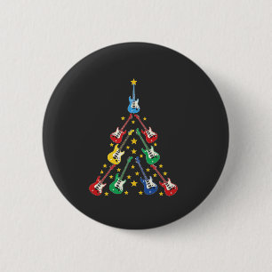 Chapa Redonda De 5 Cm Árbol de Navidad de Guitarra Eléctrica Amantes de 