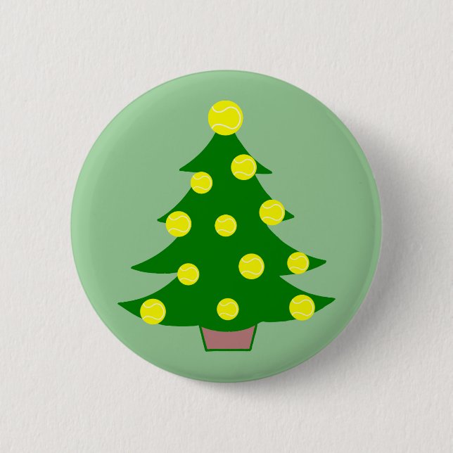 Chapa Redonda De 5 Cm Árbol de navidad de la pelota de tenis (Anverso)