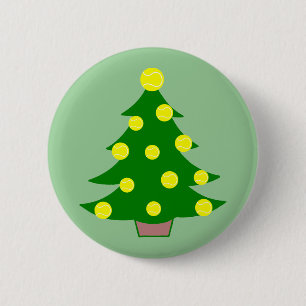 Chapa Redonda De 5 Cm Árbol de navidad de la pelota de tenis