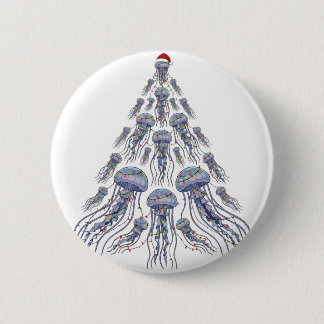 Chapa Redonda De 5 Cm Árbol de Navidad de medusa Sombrero de Santa Luz d