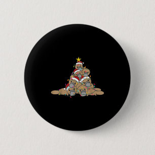 Chapa Redonda De 5 Cm Árbol de Navidad de Ornitorrinco Animales de Navid