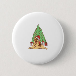 Chapa Redonda De 5 Cm Árbol de Navidad de perro - Navidades divertidos