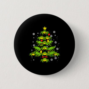 Chapa Redonda De 5 Cm Árbol de Navidad de ranas Animal Xmas Mujeres Homb