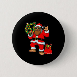 Chapa Redonda De 5 Cm Árbol de Navidad de Santa Bigfoot Sasquatch 67 Sei