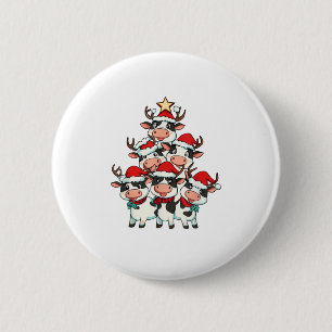 Chapa Redonda De 5 Cm Árbol de Navidad de vaca Chicas niños granjeros gr